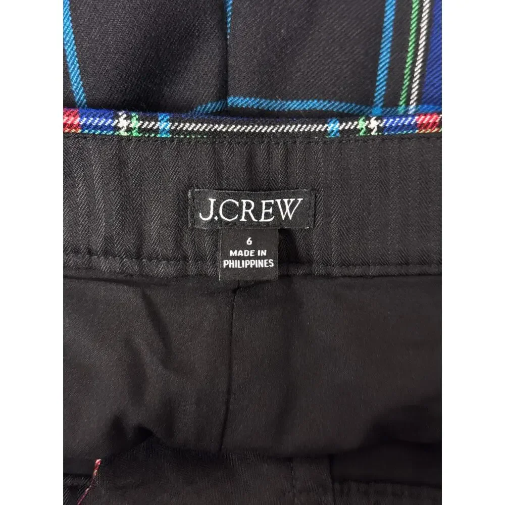 J Crew Full Length Sydney Wide Leg Pants 6 Womens Stewart Tartan Wool Trouser